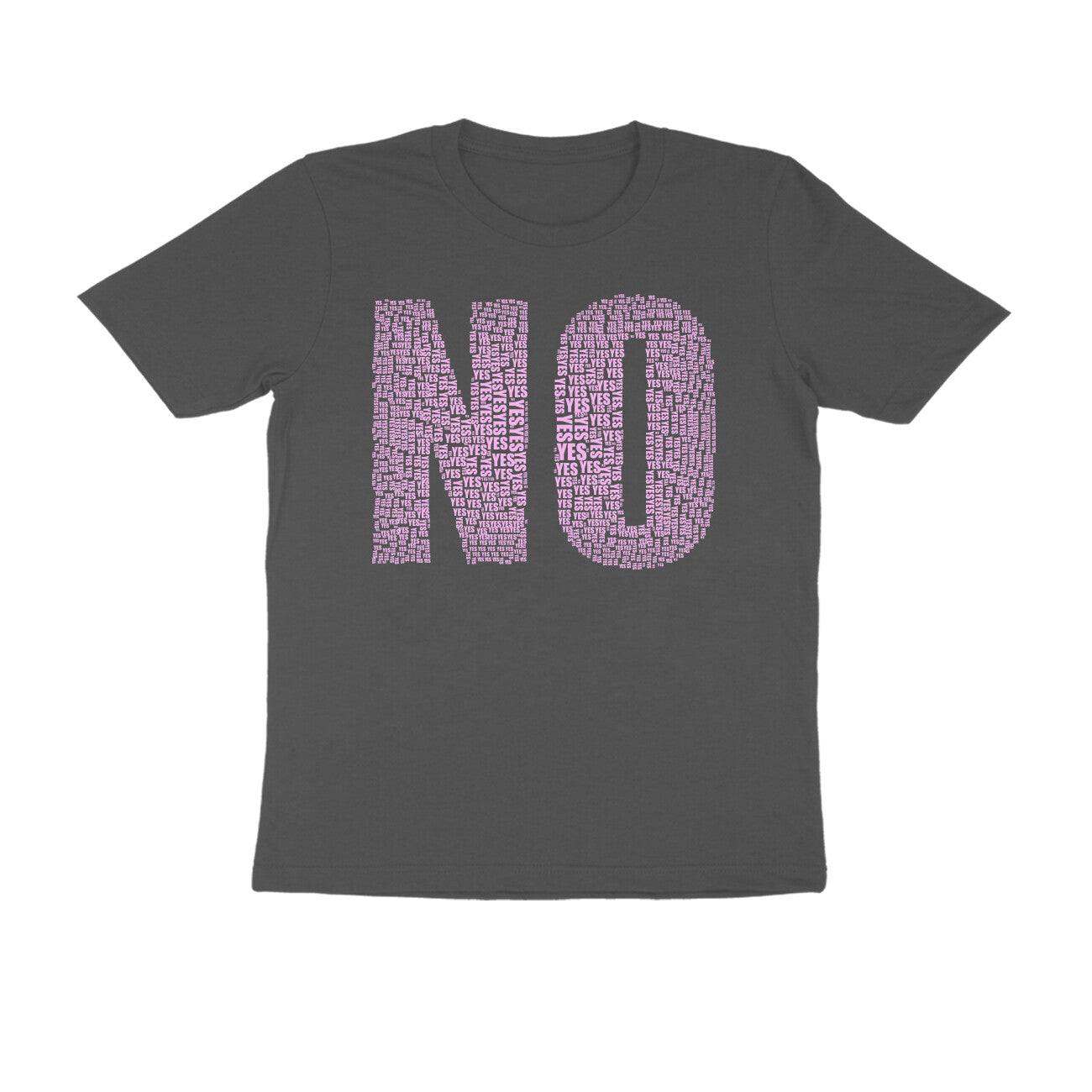Half Sleeve Round Neck T-Shirt β Pink Text - No puraidoprints