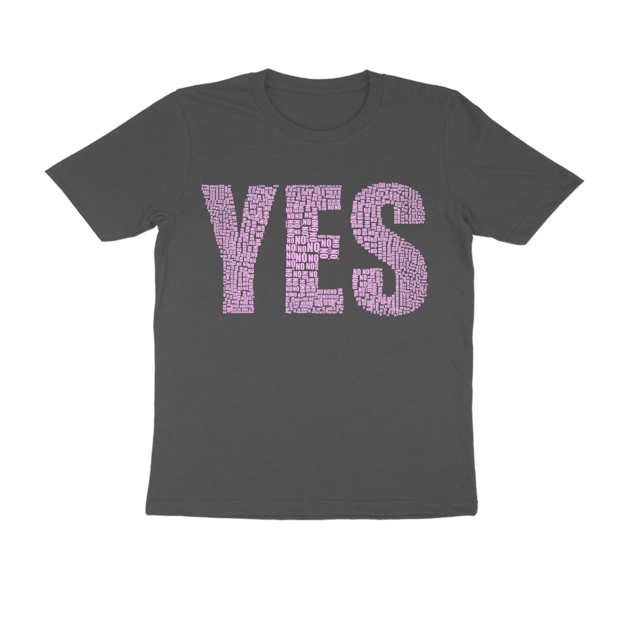 Half Sleeve Round Neck T-Shirt β Pink Text - Yes puraidoprints