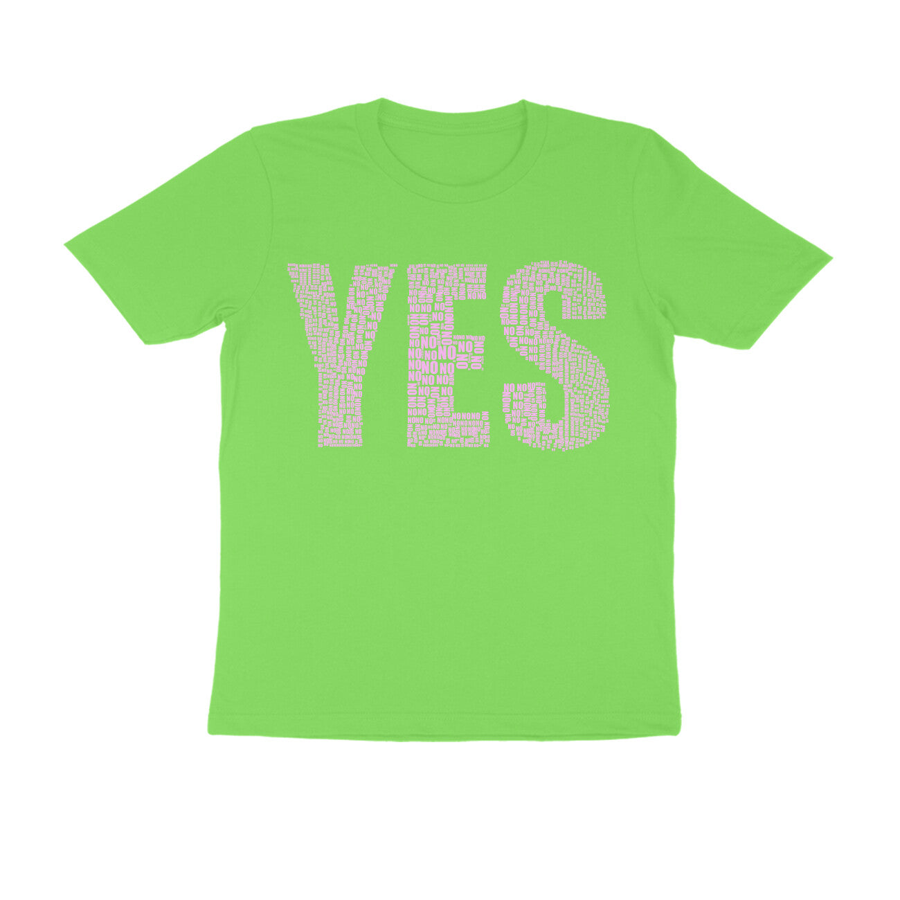Half Sleeve Round Neck T-Shirt β Pink Text - Yes puraidoprints