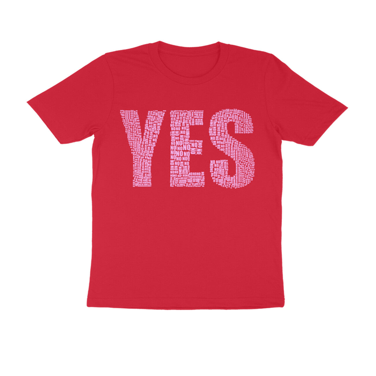 Half Sleeve Round Neck T-Shirt β Pink Text - Yes puraidoprints