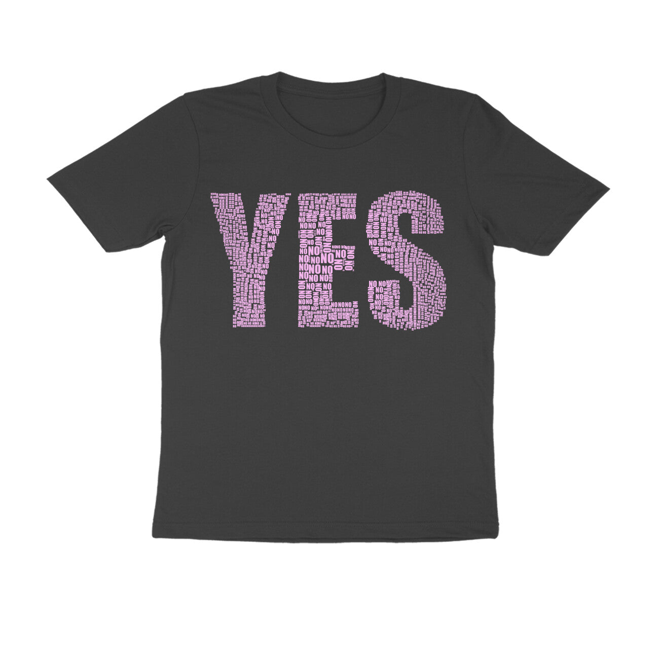 Half Sleeve Round Neck T-Shirt β Pink Text - Yes puraidoprints