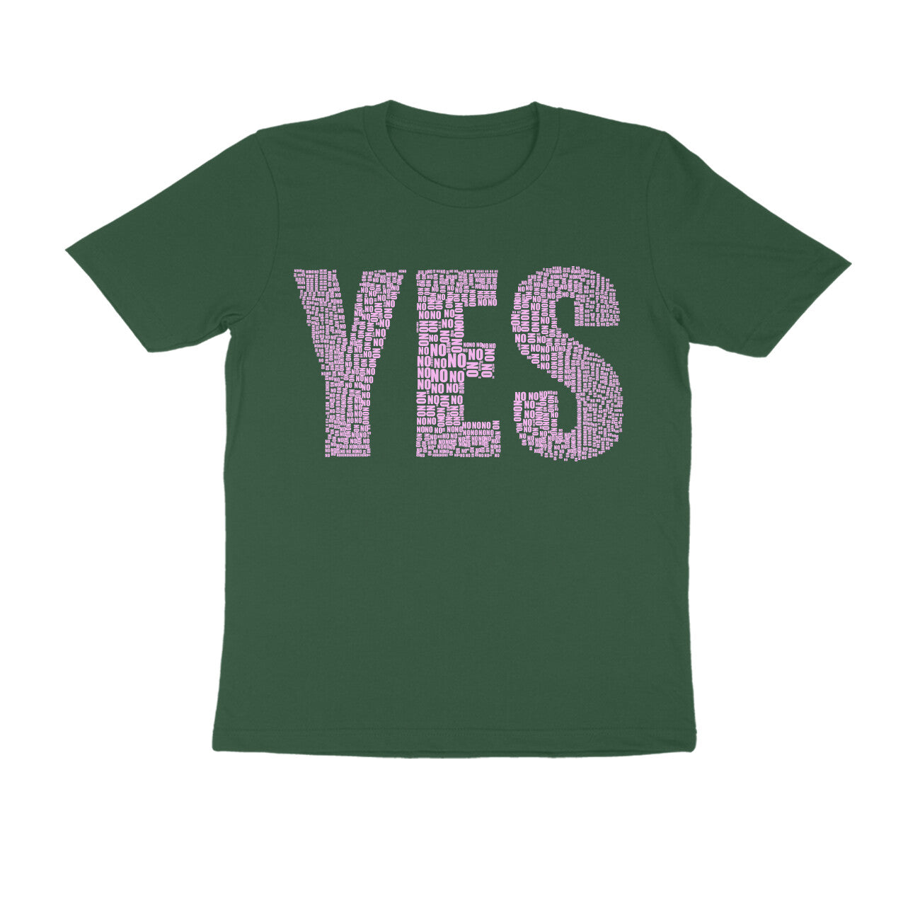 Half Sleeve Round Neck T-Shirt β Pink Text - Yes puraidoprints