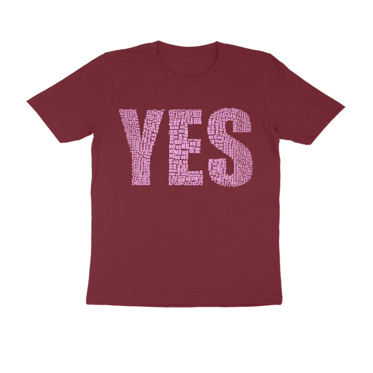 Half Sleeve Round Neck T-Shirt β Pink Text - Yes puraidoprints