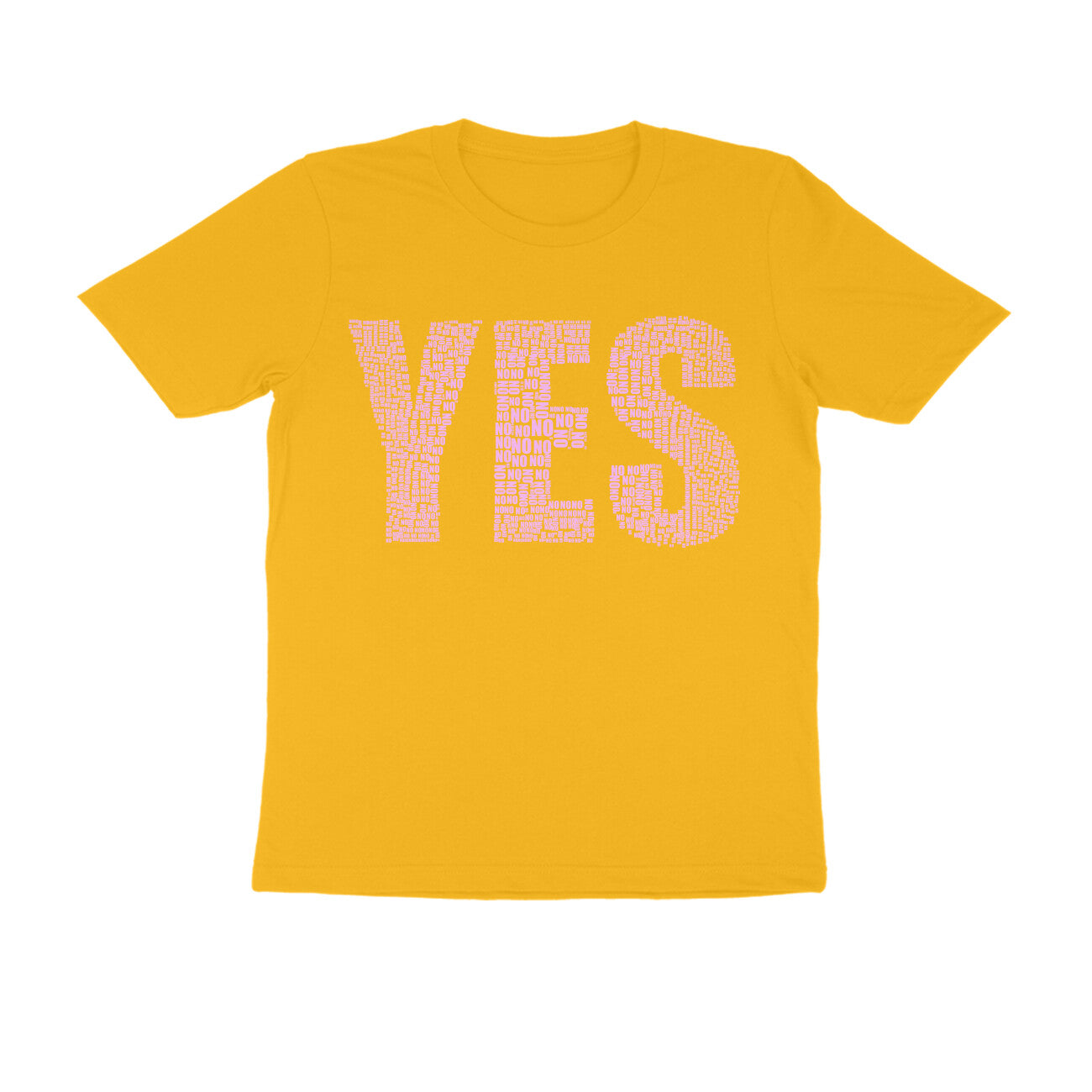 Half Sleeve Round Neck T-Shirt β Pink Text - Yes puraidoprints