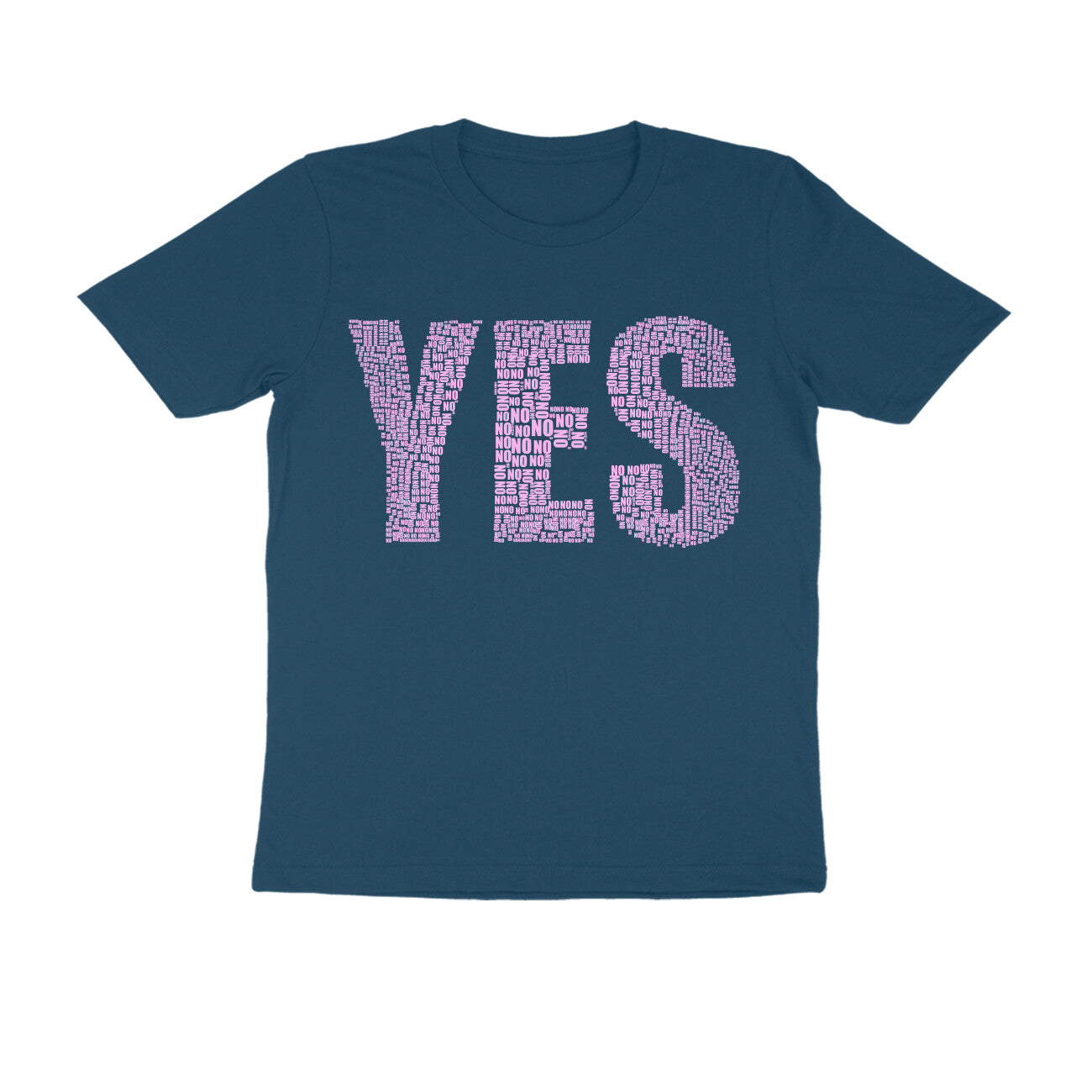 Half Sleeve Round Neck T-Shirt β Pink Text - Yes puraidoprints