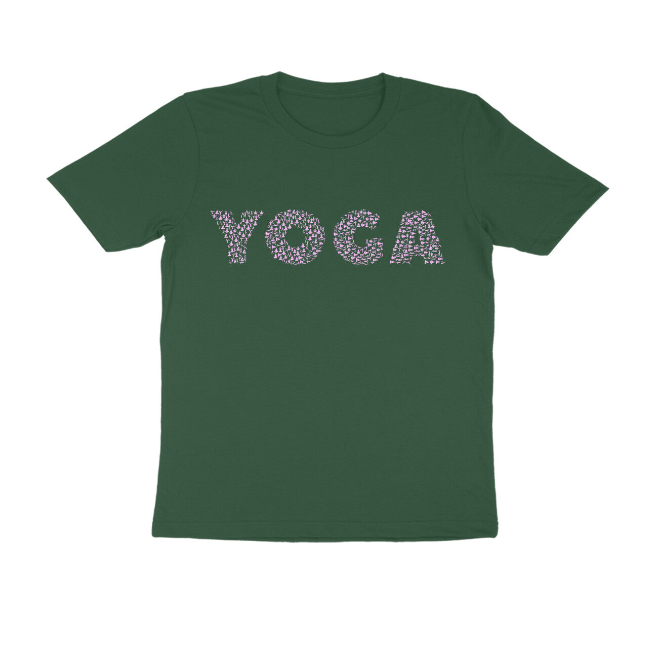 Half Sleeve Round Neck T-Shirt β Pink Text - Yoga puraidoprints