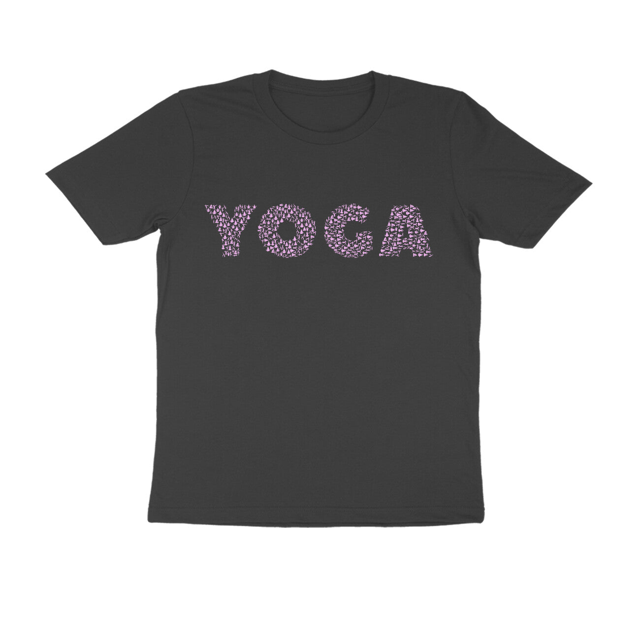 Half Sleeve Round Neck T-Shirt β Pink Text - Yoga puraidoprints