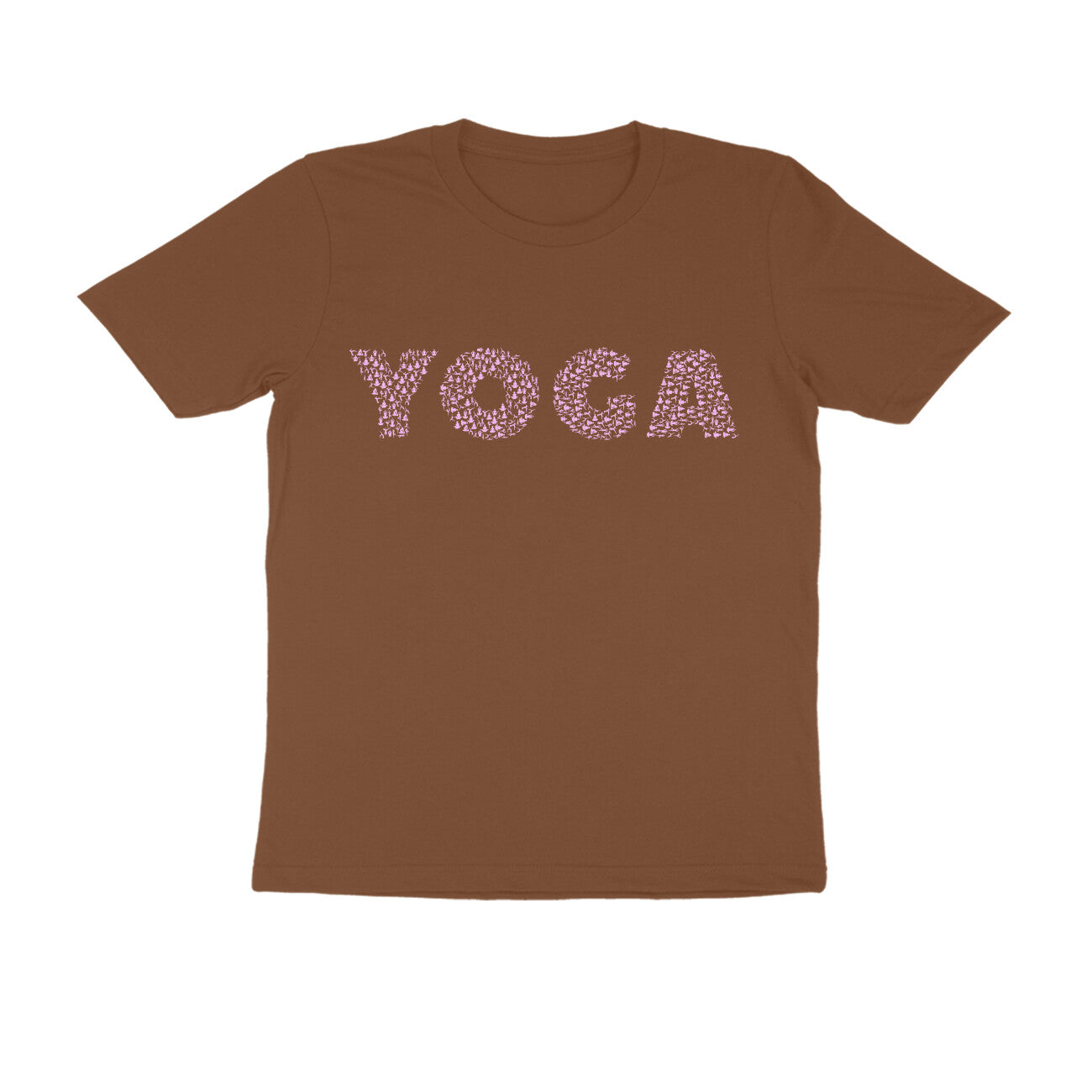 Half Sleeve Round Neck T-Shirt β Pink Text - Yoga puraidoprints