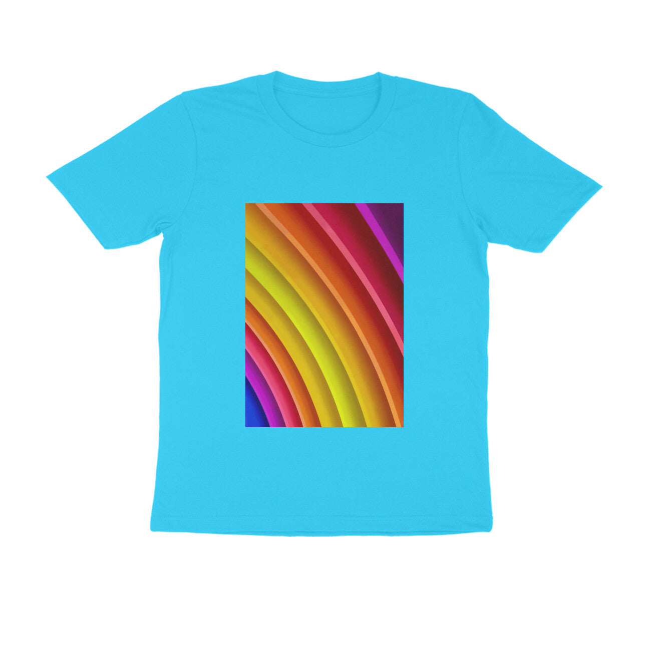 Half Sleeve Round Neck T-Shirt - Rainbow puraidoprints