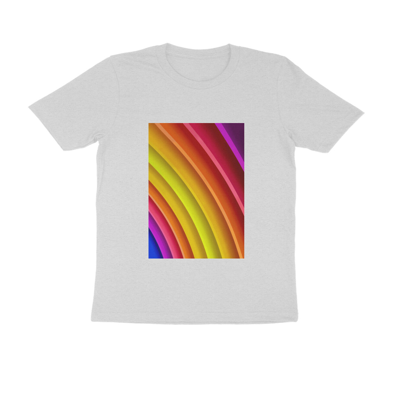 Half Sleeve Round Neck T-Shirt - Rainbow puraidoprints