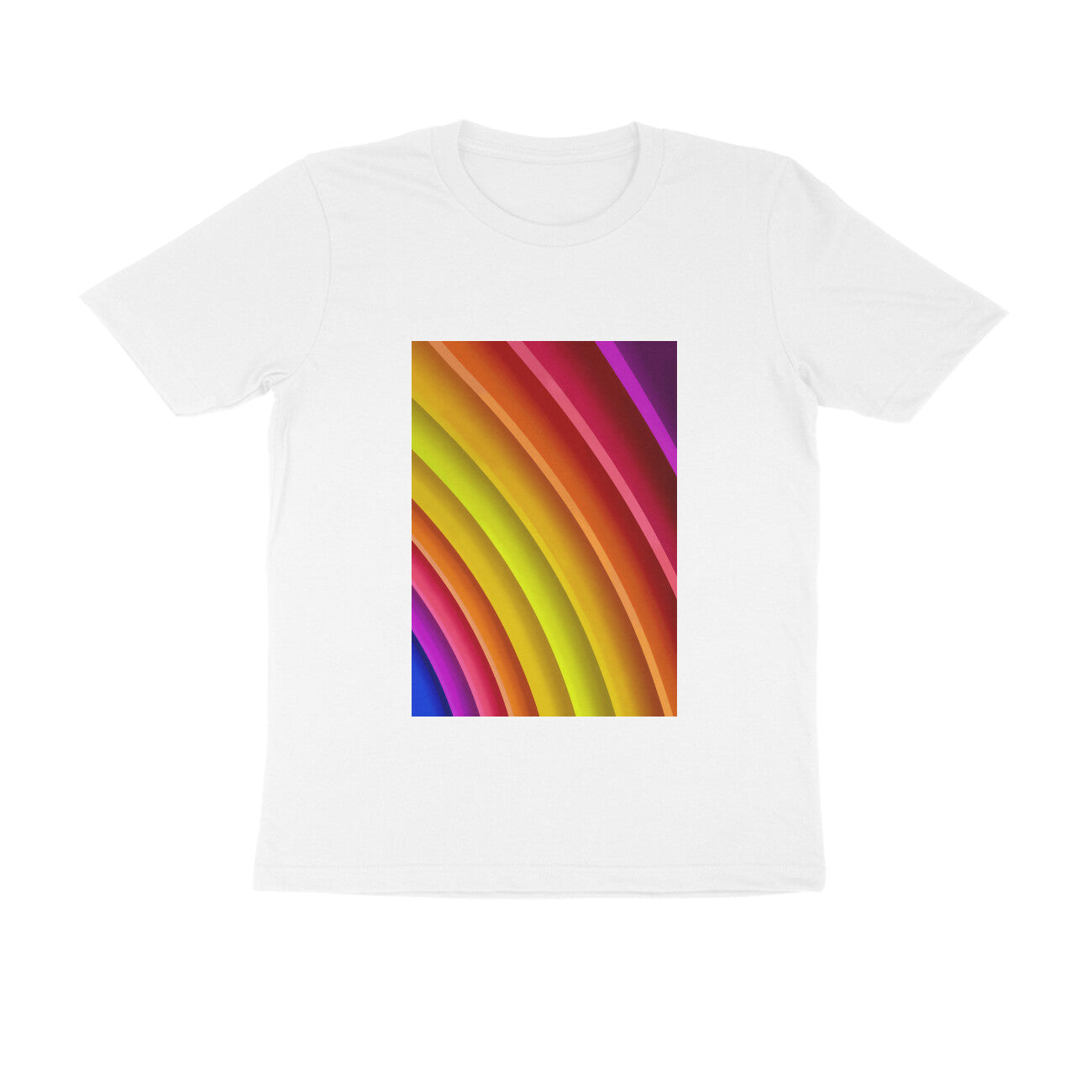 Half Sleeve Round Neck T-Shirt - Rainbow puraidoprints