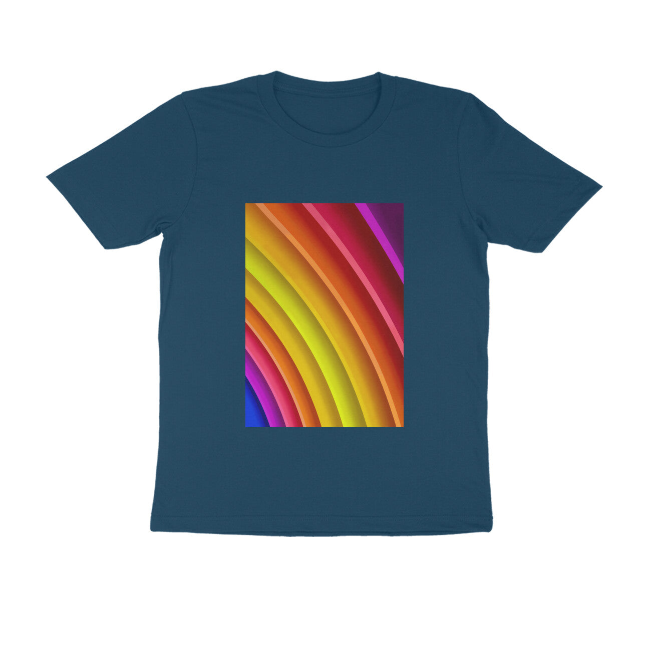 Half Sleeve Round Neck T-Shirt - Rainbow puraidoprints
