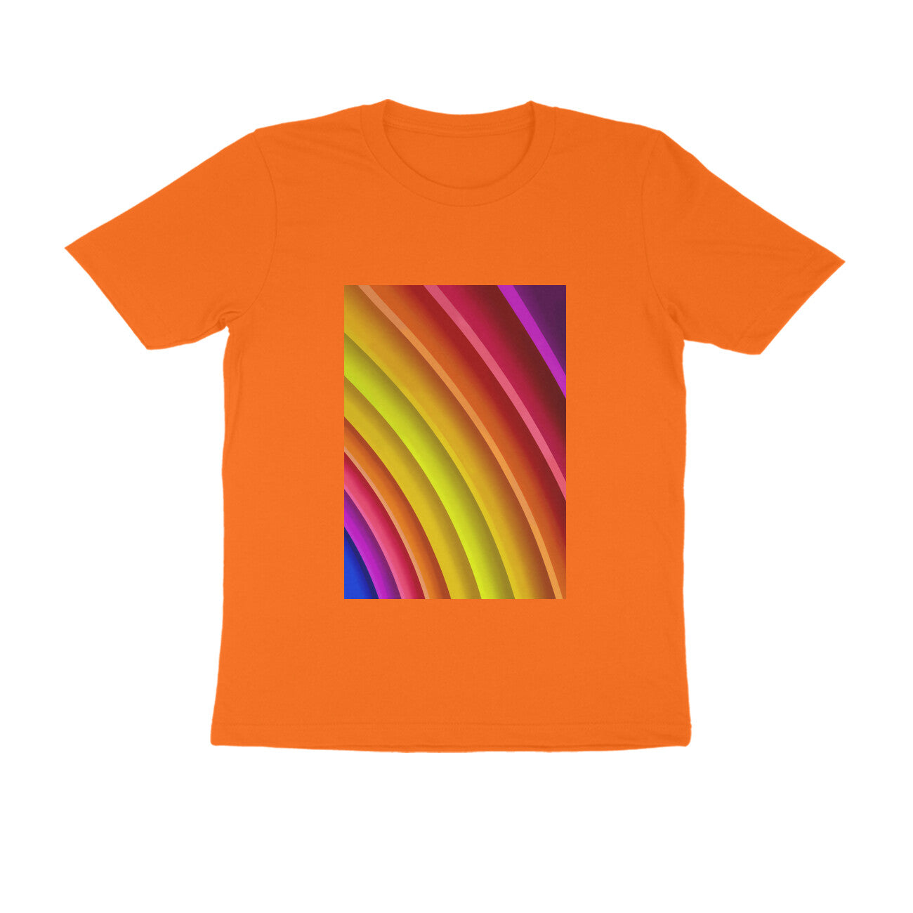 Half Sleeve Round Neck T-Shirt - Rainbow puraidoprints
