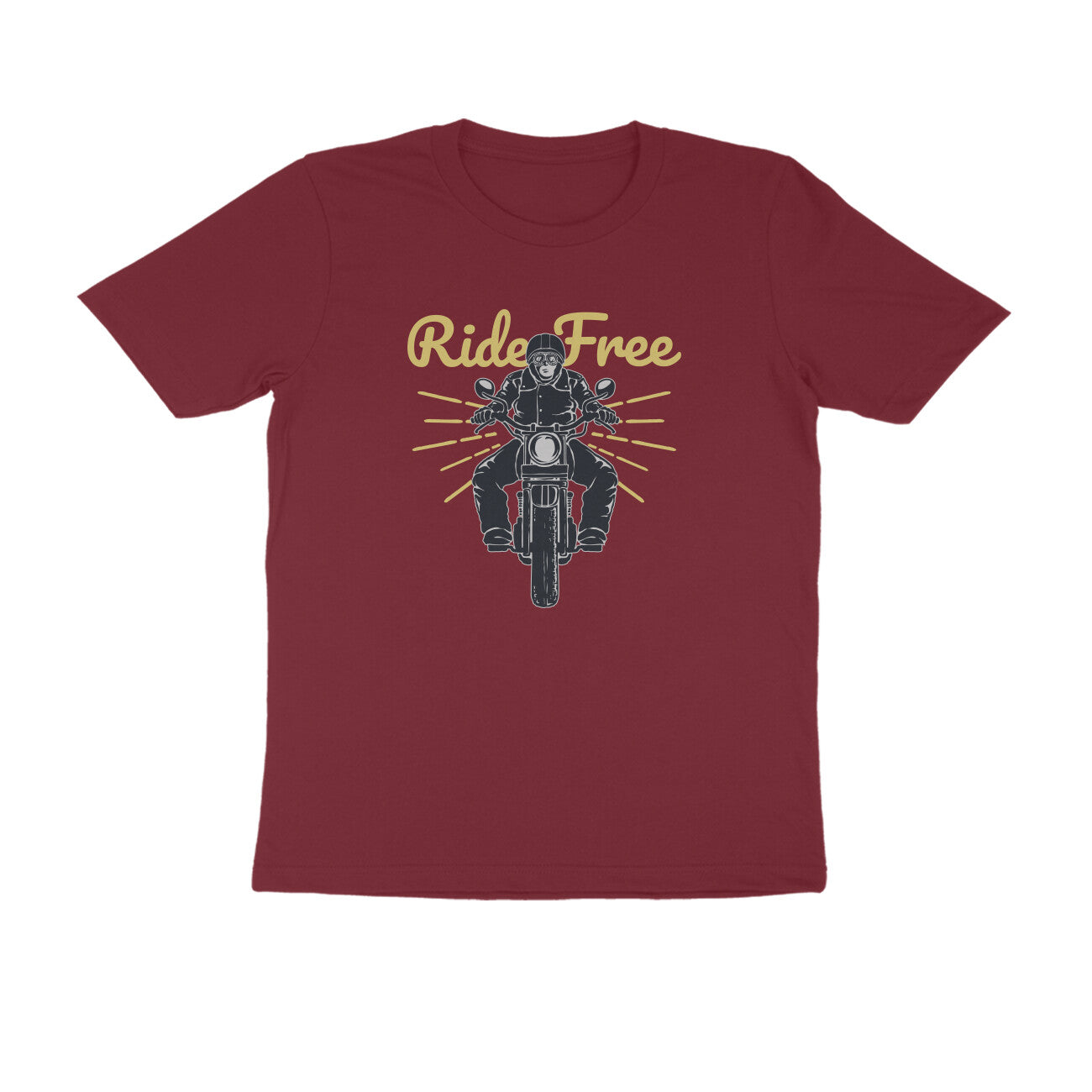 Half Sleeve Round Neck T-Shirt β Ride Free 3 puraidoprints