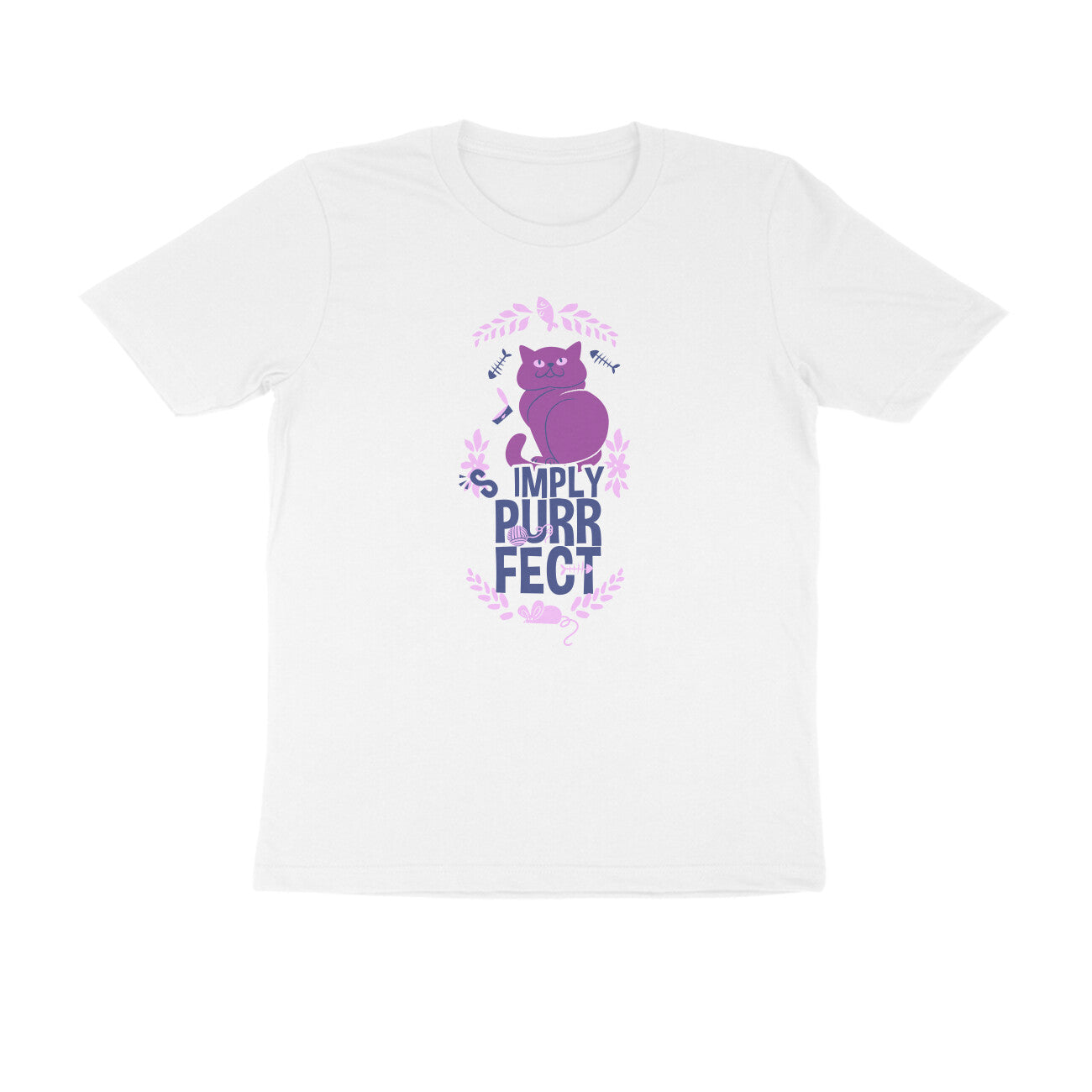Half Sleeve Round Neck T-Shirt β Simply purrfect 1 puraidoprints