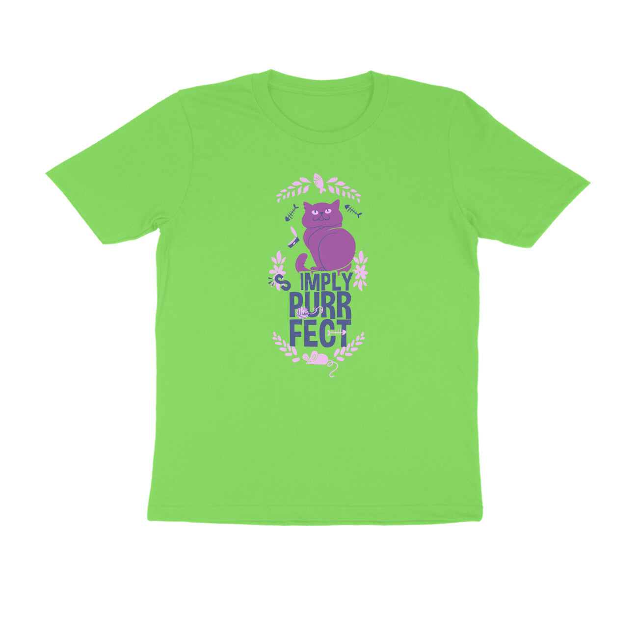 Half Sleeve Round Neck T-Shirt β Simply purrfect 1 puraidoprints