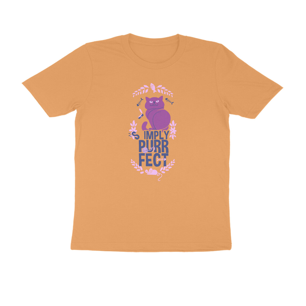 Half Sleeve Round Neck T-Shirt β Simply purrfect 1 puraidoprints