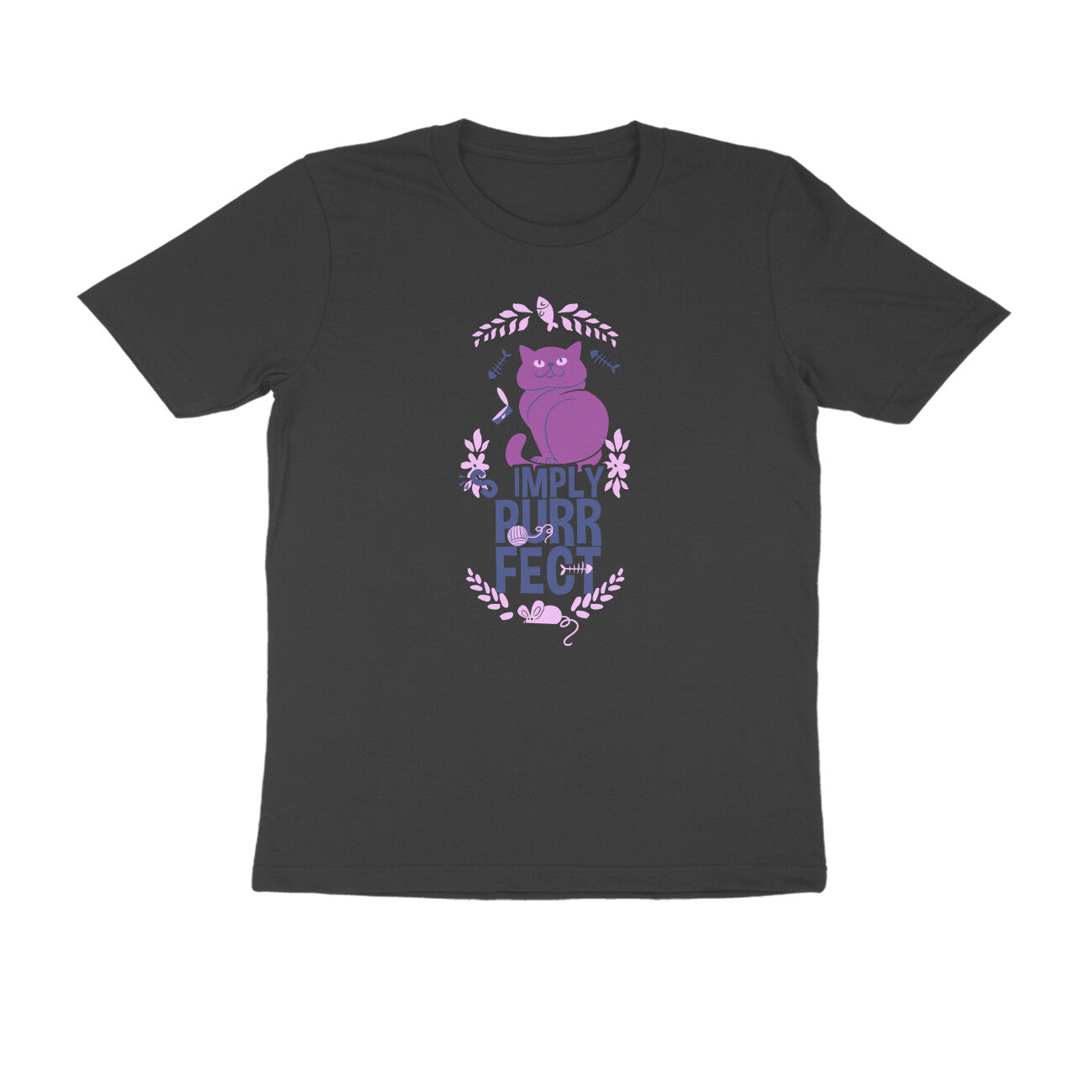 Half Sleeve Round Neck T-Shirt β Simply purrfect 1 puraidoprints