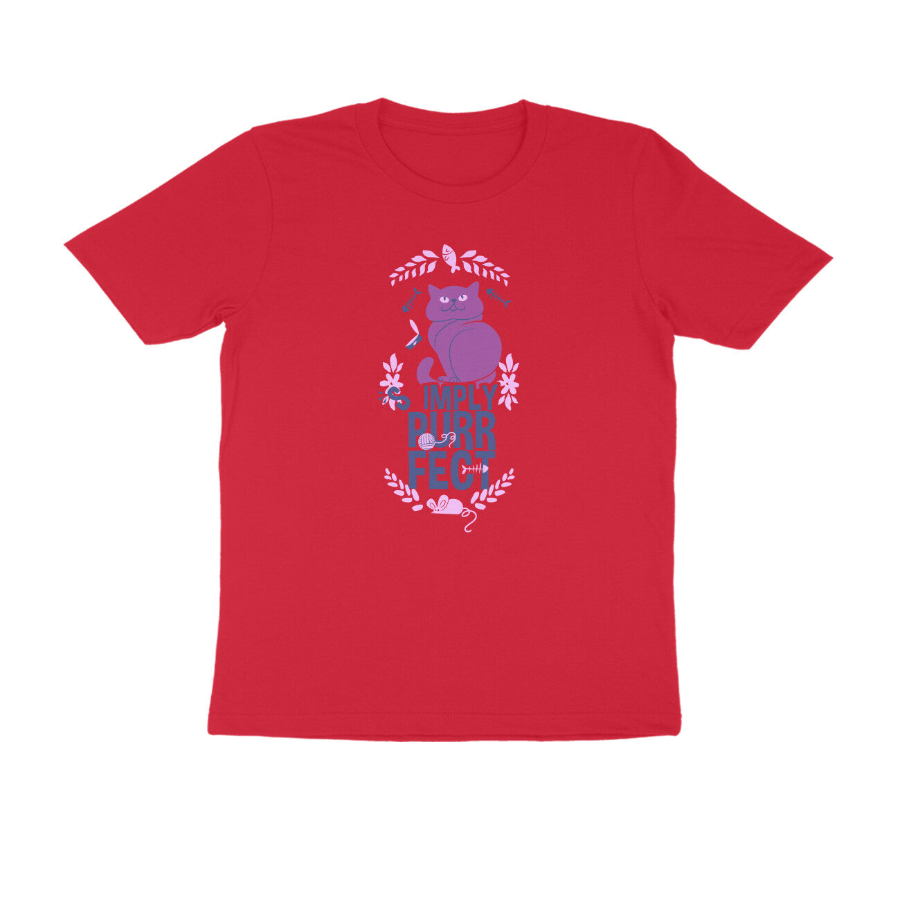 Half Sleeve Round Neck T-Shirt β Simply purrfect 1 puraidoprints