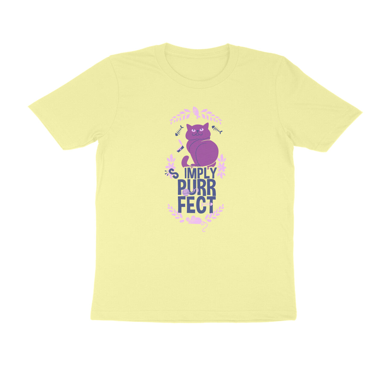 Half Sleeve Round Neck T-Shirt β Simply purrfect 1 puraidoprints