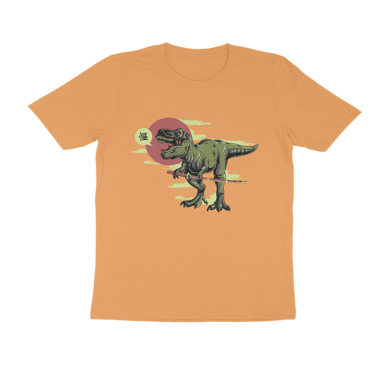 Half Sleeve Round Neck T-Shirt β T-rex Samurai 1 puraidoprints