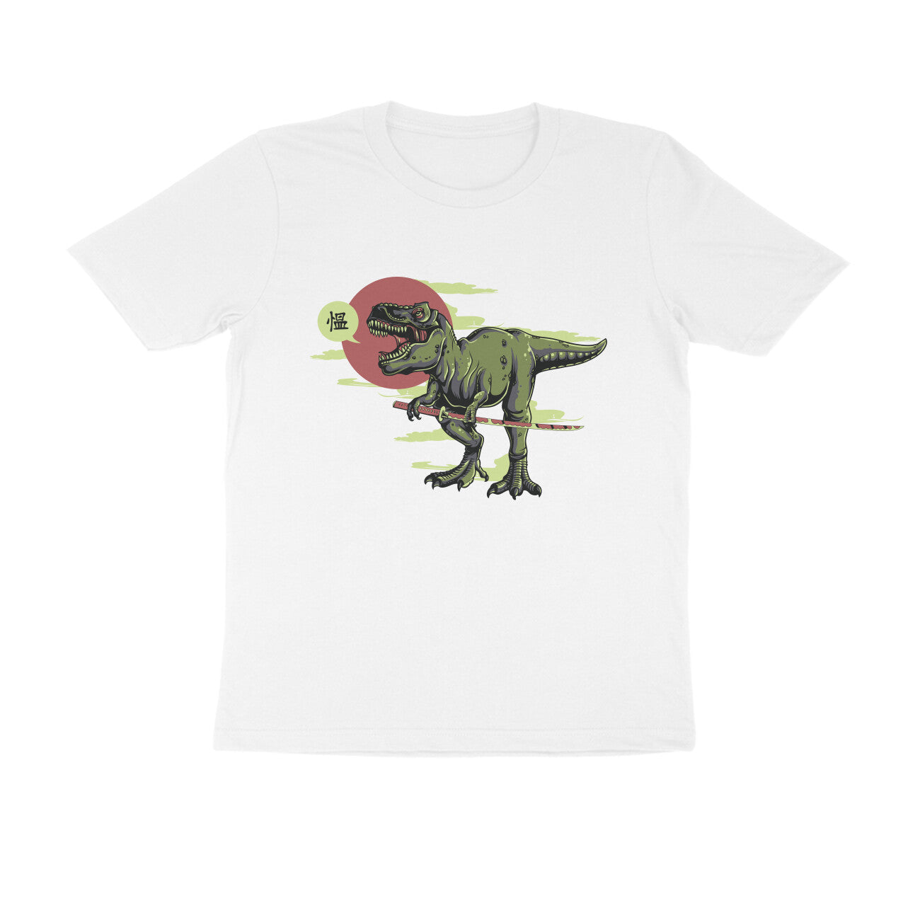 Half Sleeve Round Neck T-Shirt β T-rex Samurai 1 puraidoprints