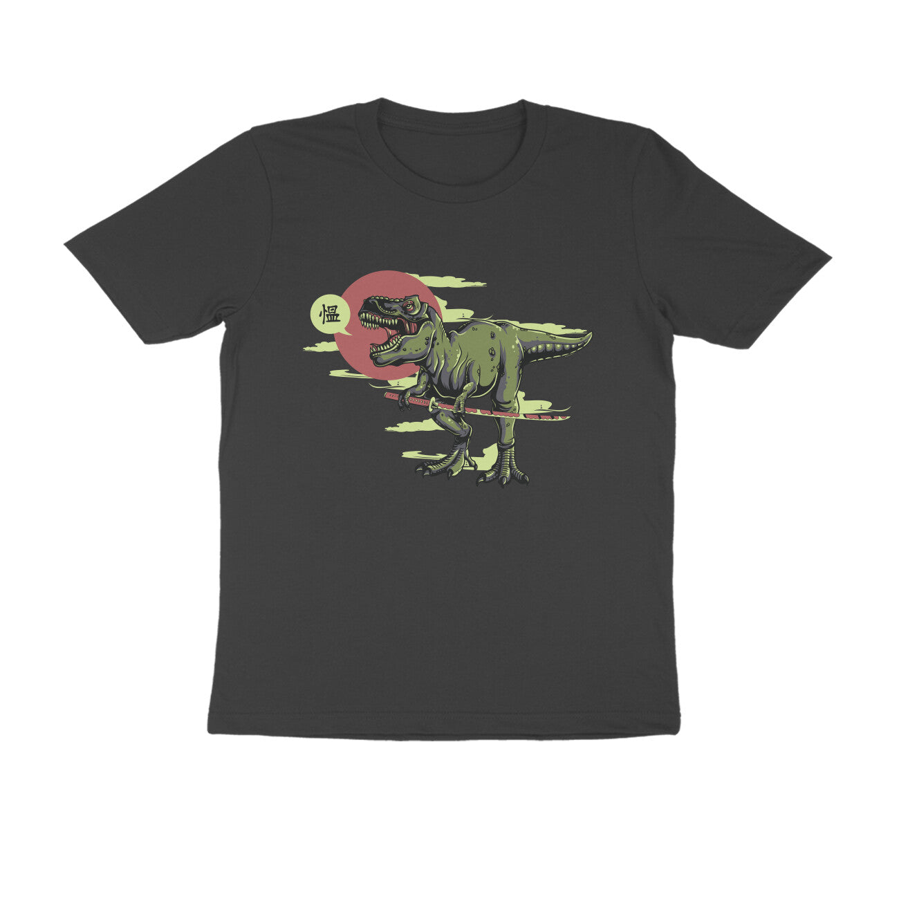 Half Sleeve Round Neck T-Shirt β T-rex Samurai 1 puraidoprints