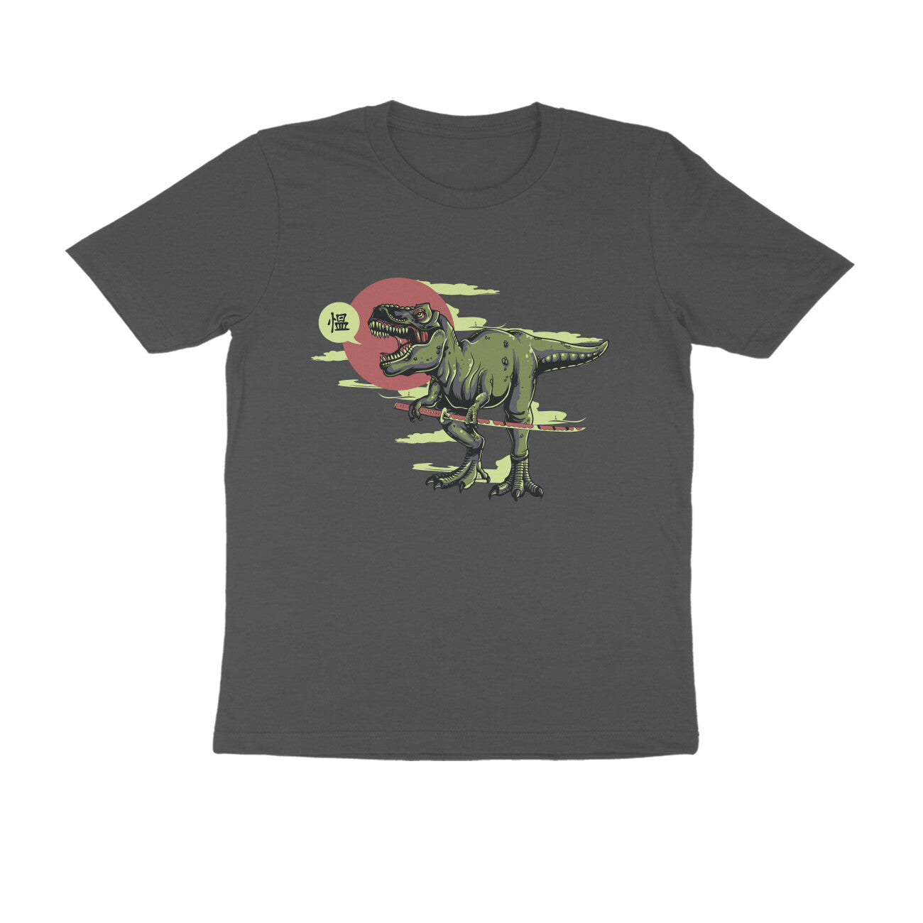 Half Sleeve Round Neck T-Shirt β T-rex Samurai 1 puraidoprints
