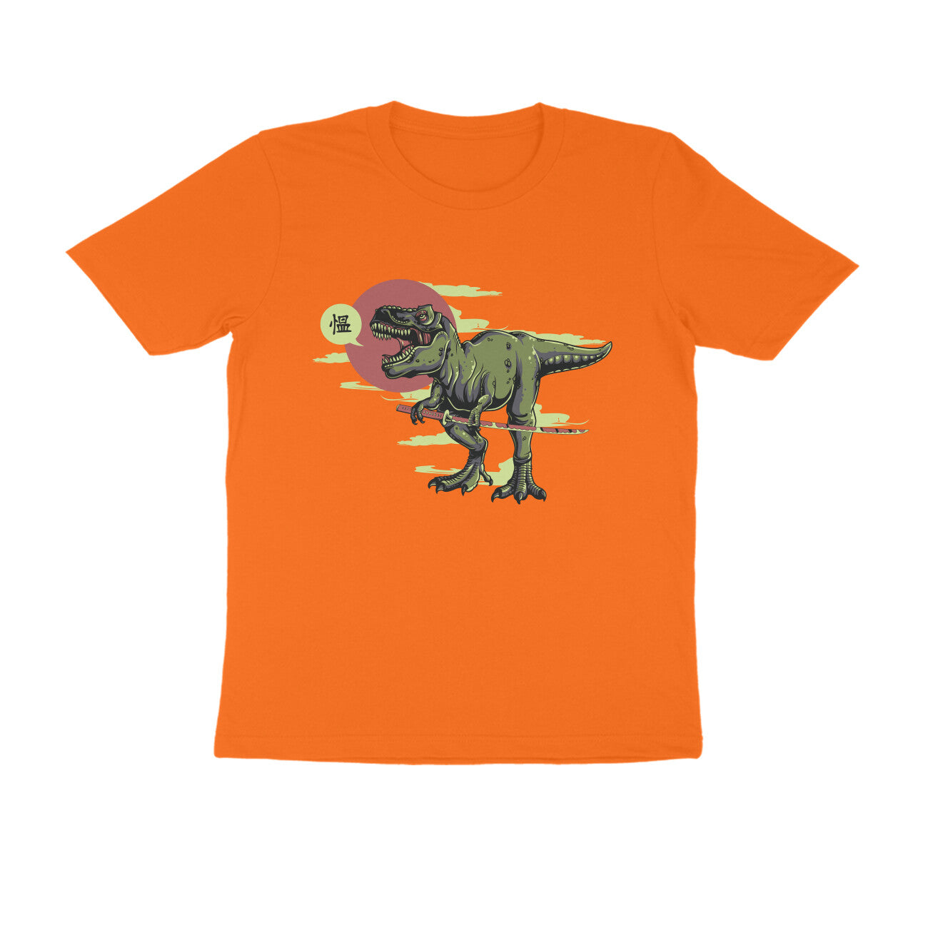 Half Sleeve Round Neck T-Shirt β T-rex Samurai 1 puraidoprints