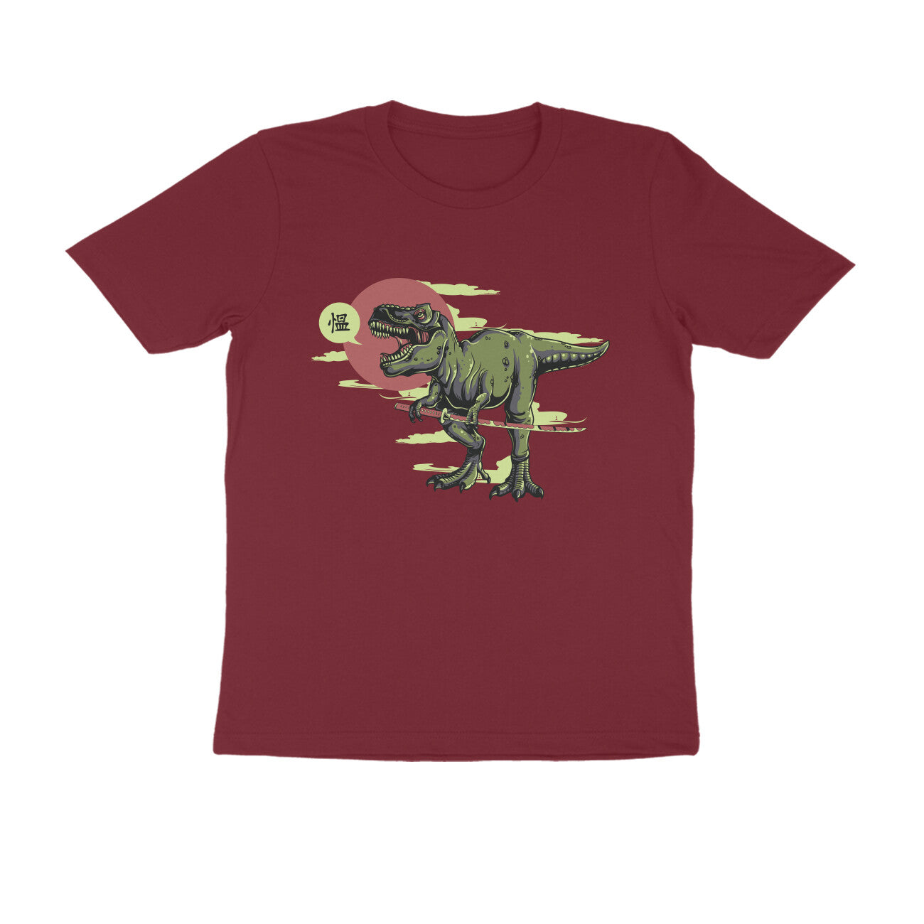 Half Sleeve Round Neck T-Shirt β T-rex Samurai 1 puraidoprints