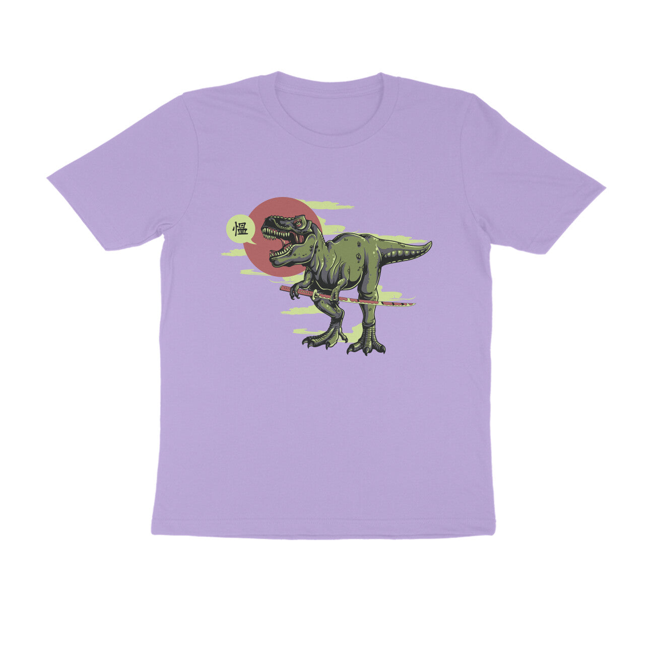 Half Sleeve Round Neck T-Shirt β T-rex Samurai 1 puraidoprints