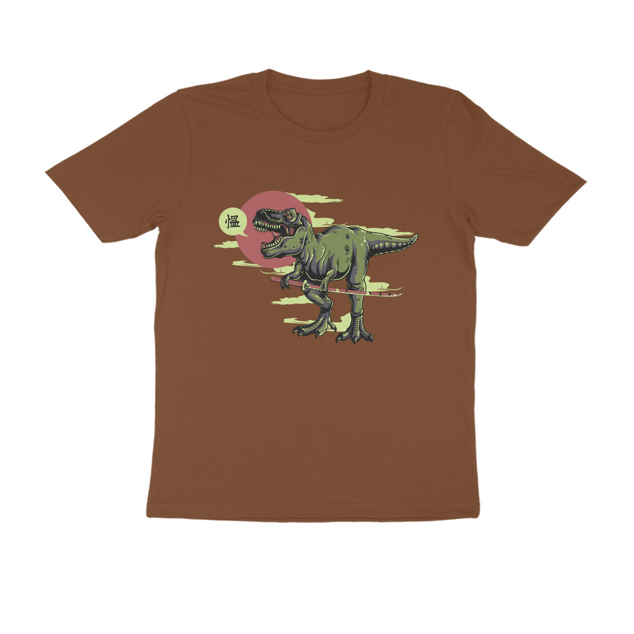 Half Sleeve Round Neck T-Shirt β T-rex Samurai 1 puraidoprints