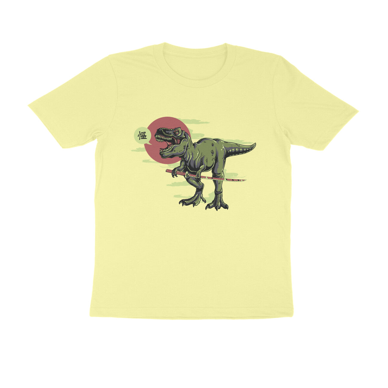 Half Sleeve Round Neck T-Shirt β T-rex Samurai 1 puraidoprints