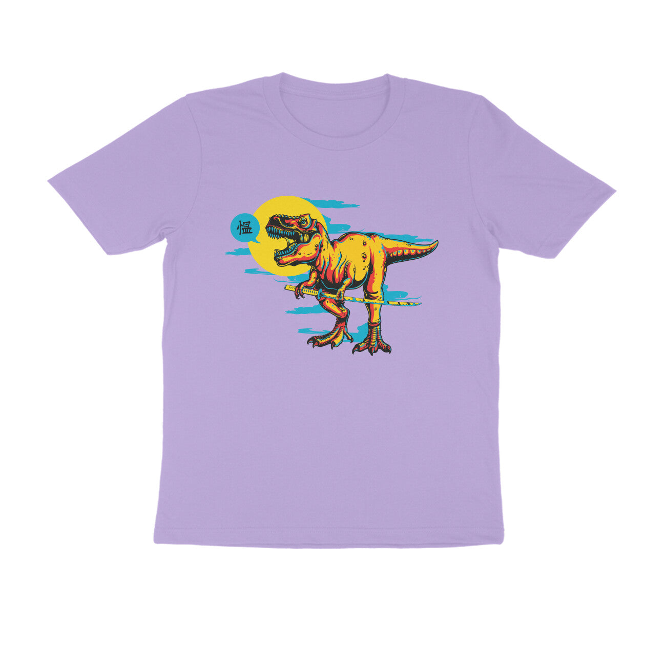 Half Sleeve Round Neck T-Shirt β T-rex Samurai 3 puraidoprints