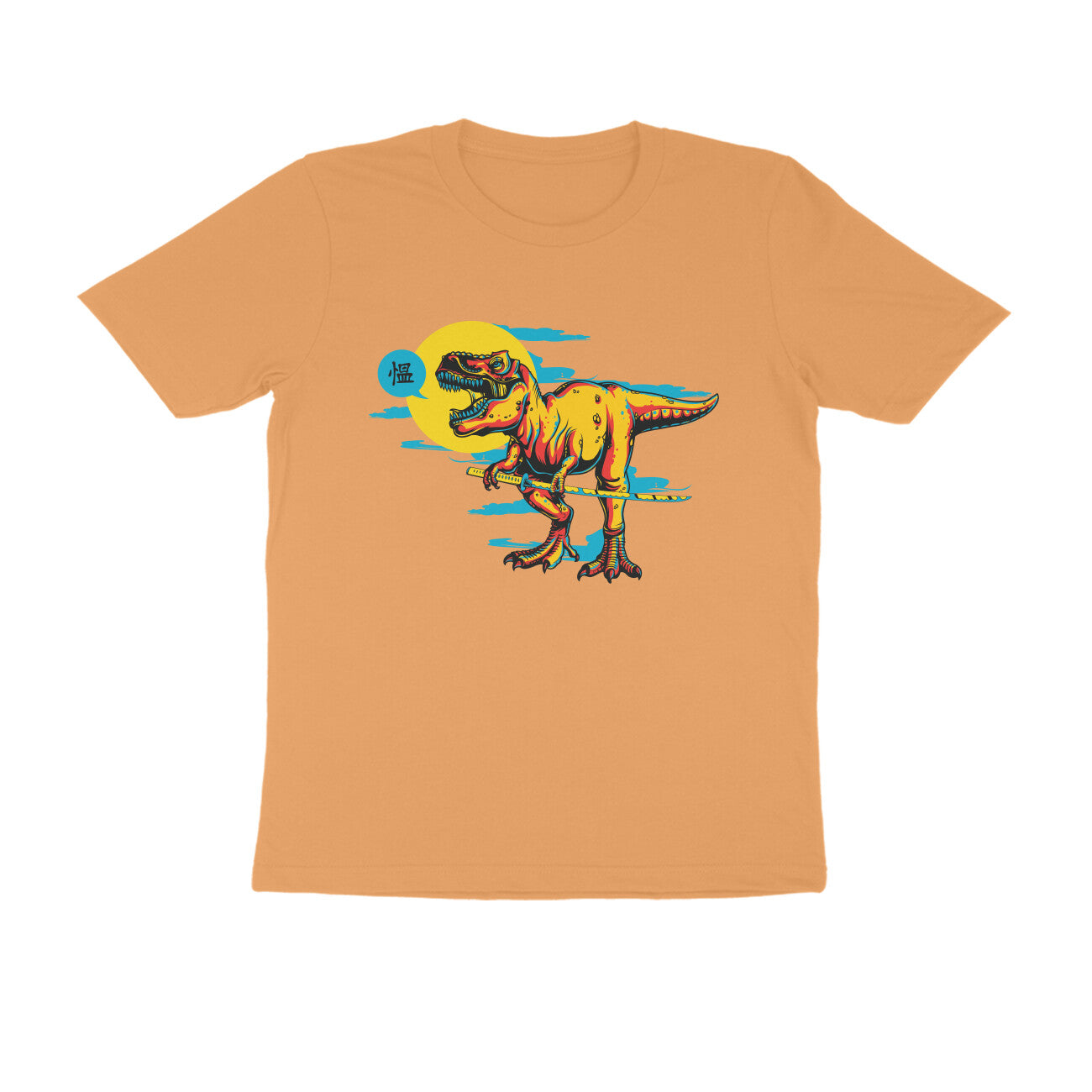 Half Sleeve Round Neck T-Shirt β T-rex Samurai 3 puraidoprints