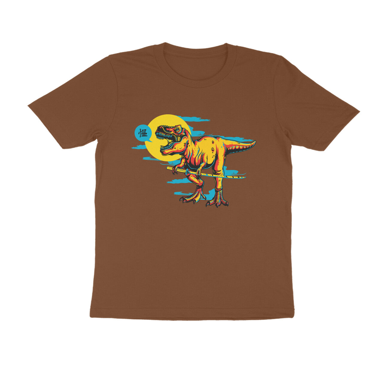Half Sleeve Round Neck T-Shirt β T-rex Samurai 3 puraidoprints
