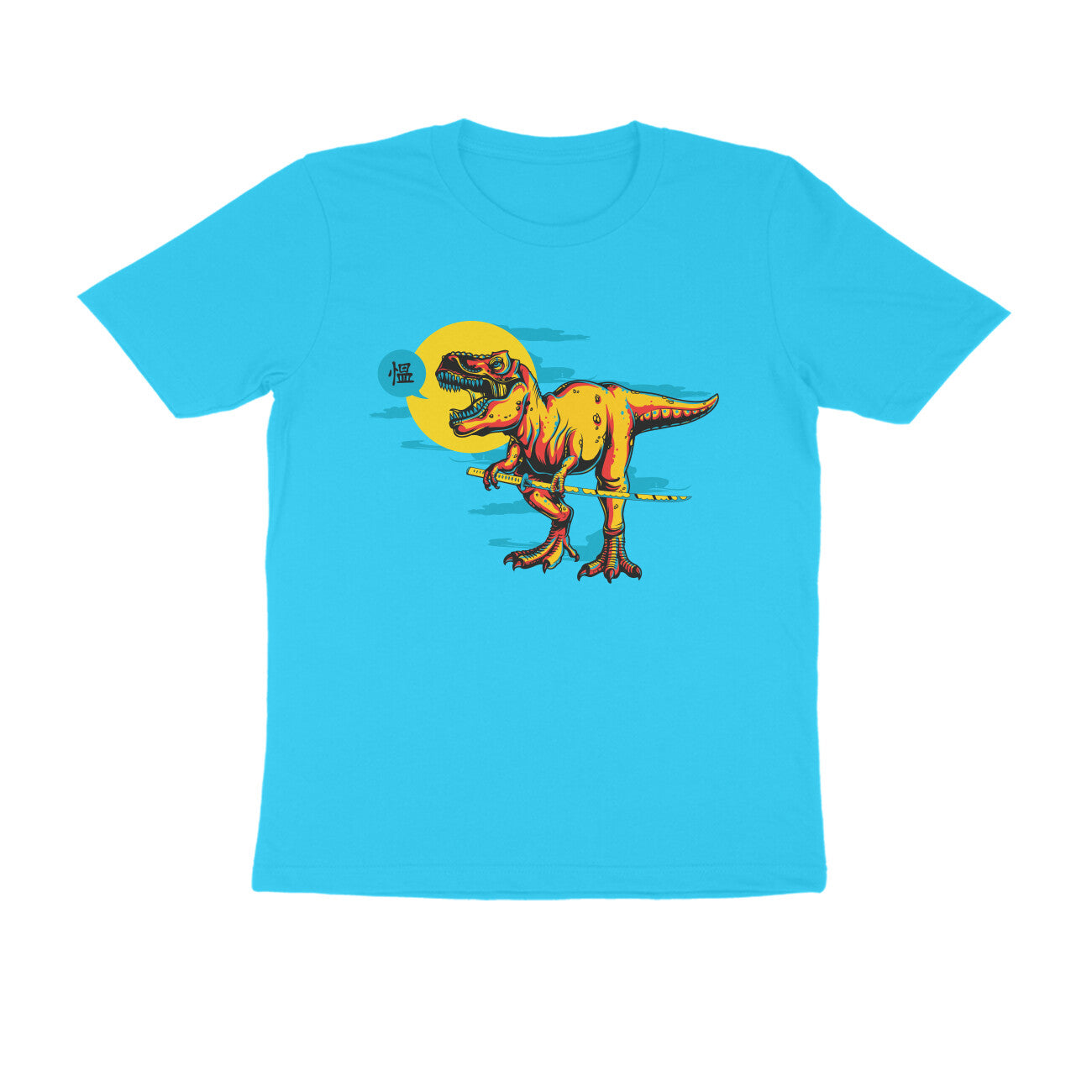 Half Sleeve Round Neck T-Shirt β T-rex Samurai 3 puraidoprints