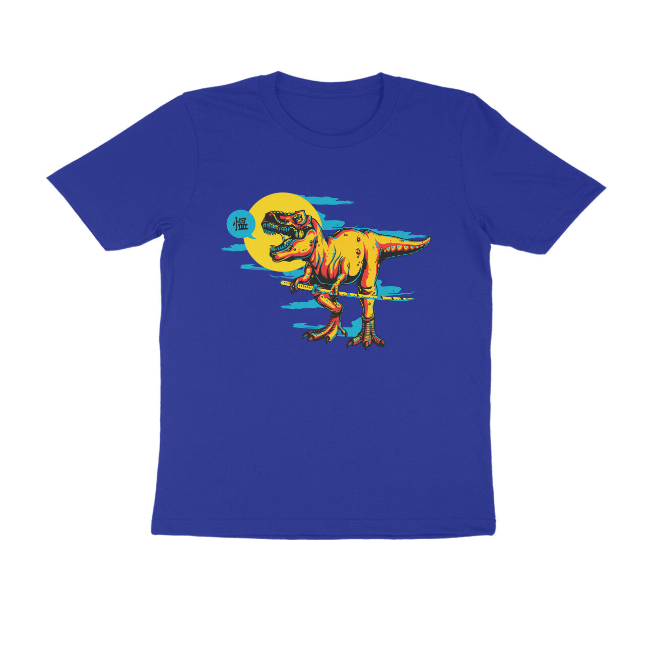 Half Sleeve Round Neck T-Shirt β T-rex Samurai 3 puraidoprints