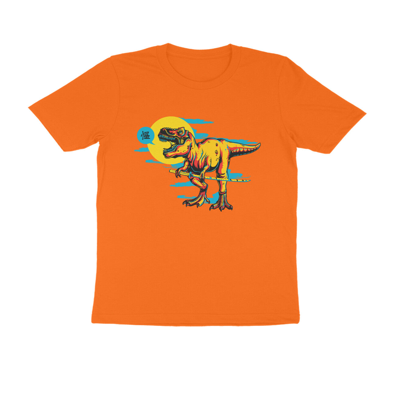 Half Sleeve Round Neck T-Shirt β T-rex Samurai 3 puraidoprints