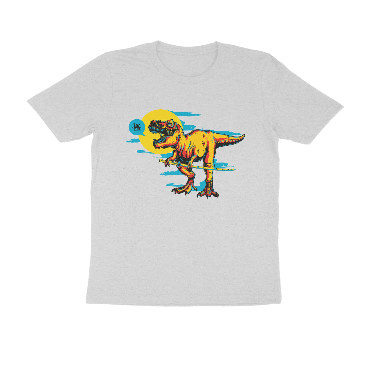 Half Sleeve Round Neck T-Shirt β T-rex Samurai 3 puraidoprints