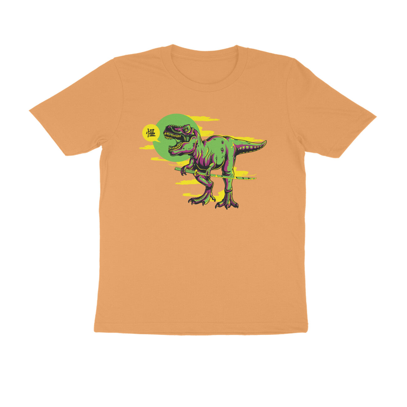 Half Sleeve Round Neck T-Shirt β T-rex Samurai 4 puraidoprints