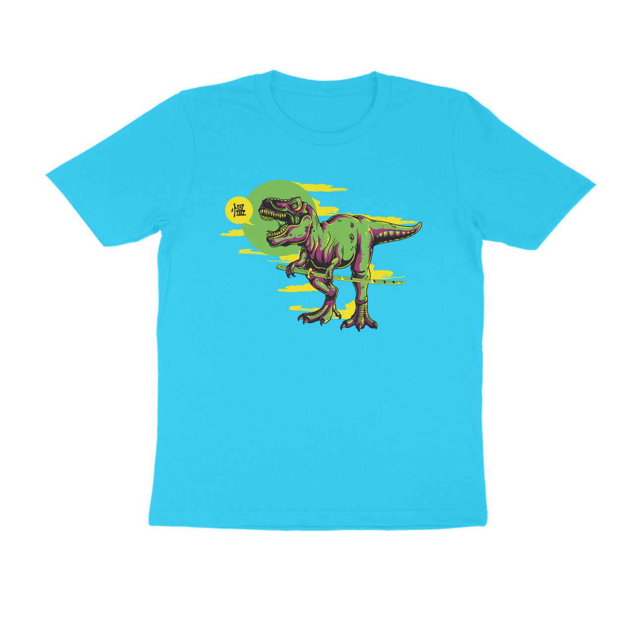 Half Sleeve Round Neck T-Shirt β T-rex Samurai 4 puraidoprints