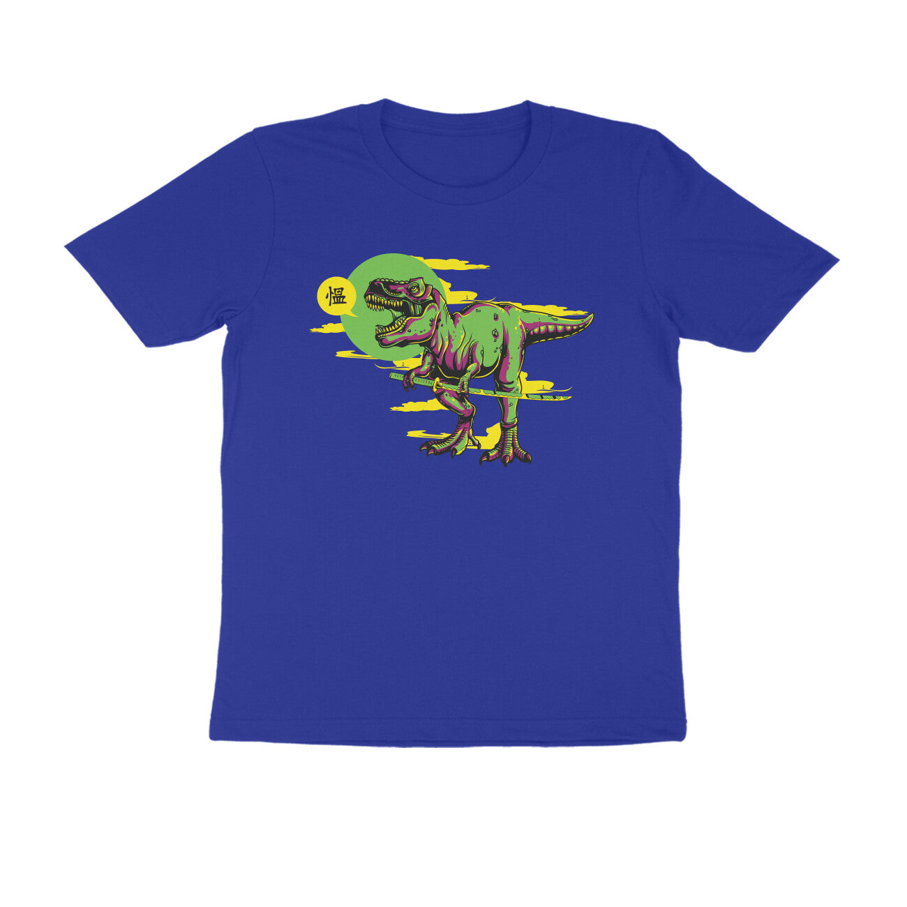 Half Sleeve Round Neck T-Shirt β T-rex Samurai 4 puraidoprints