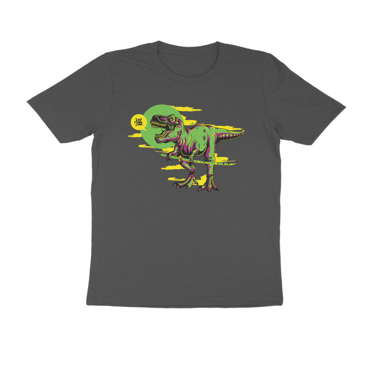 Half Sleeve Round Neck T-Shirt β T-rex Samurai 4 puraidoprints