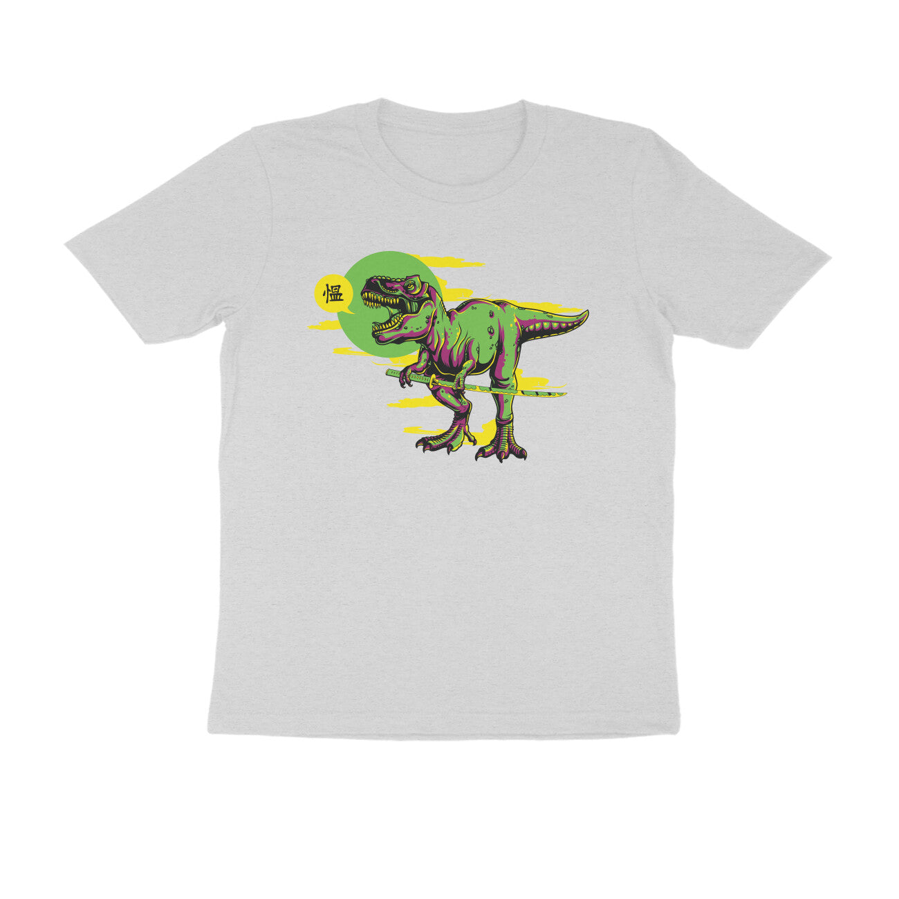 Half Sleeve Round Neck T-Shirt β T-rex Samurai 4 puraidoprints