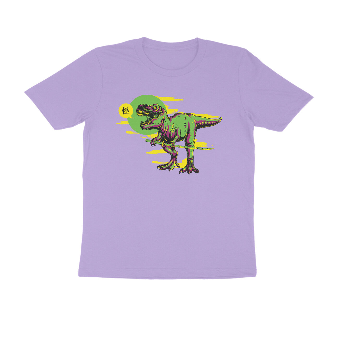 Half Sleeve Round Neck T-Shirt β T-rex Samurai 4 puraidoprints