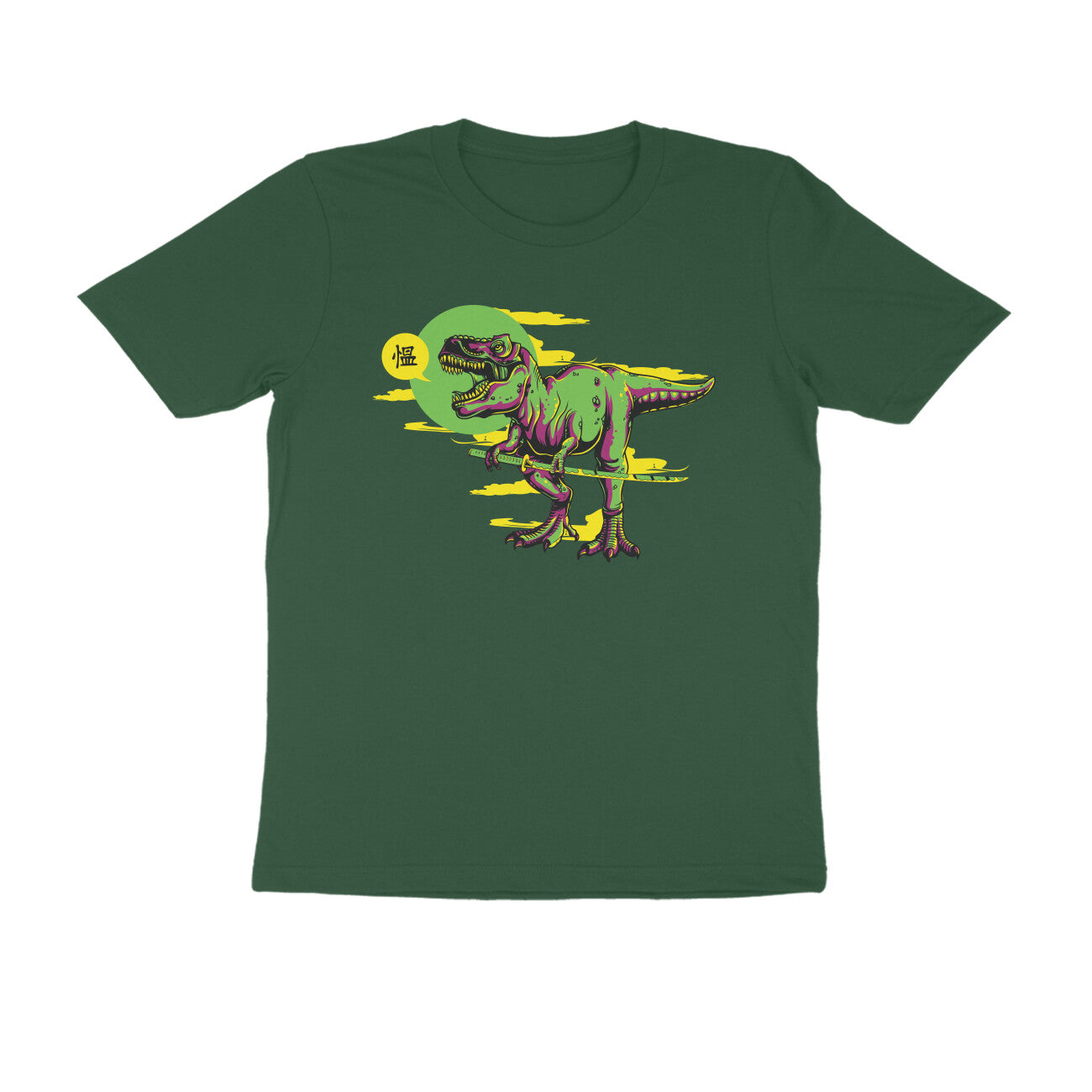 Half Sleeve Round Neck T-Shirt β T-rex Samurai 4 puraidoprints