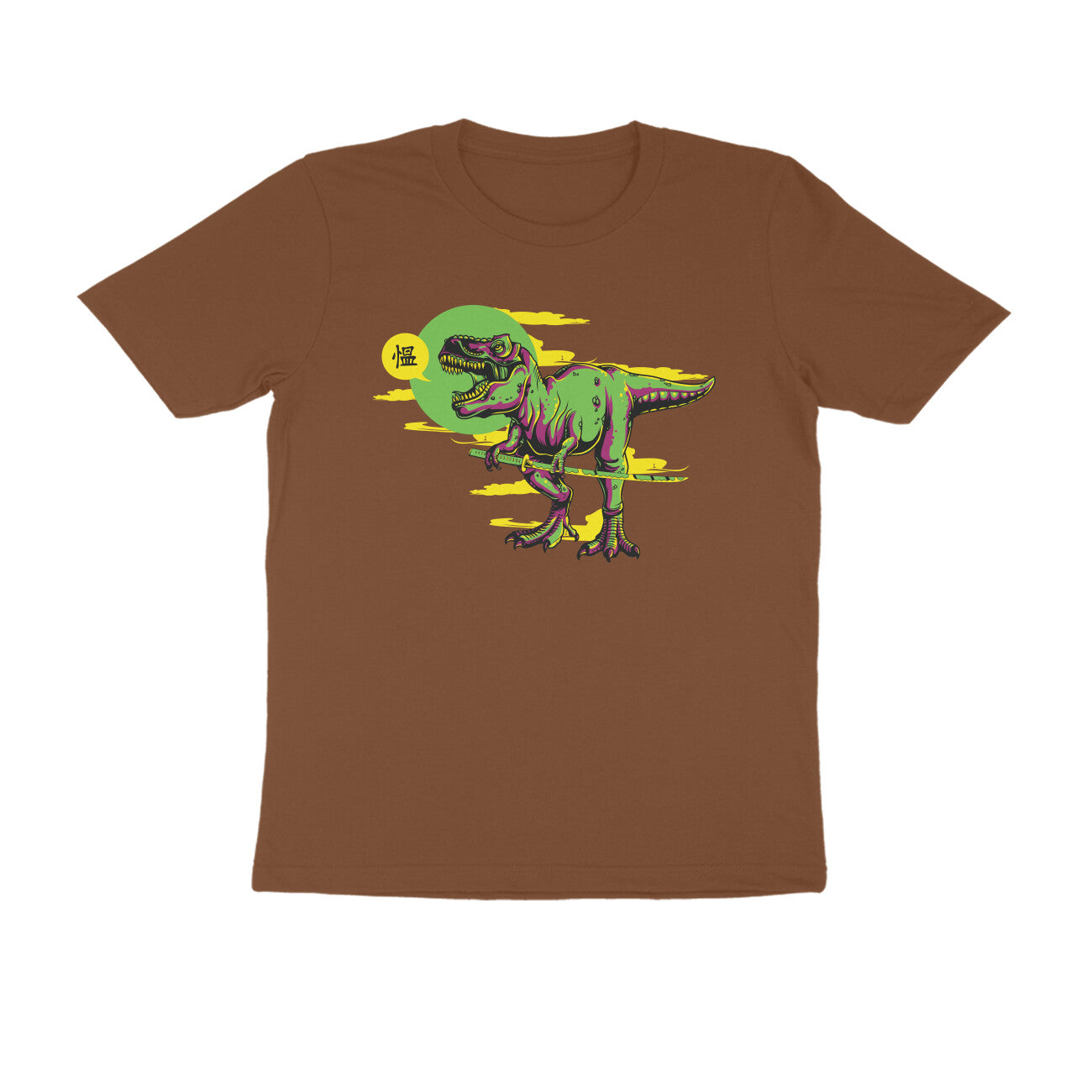 Half Sleeve Round Neck T-Shirt β T-rex Samurai 4 puraidoprints
