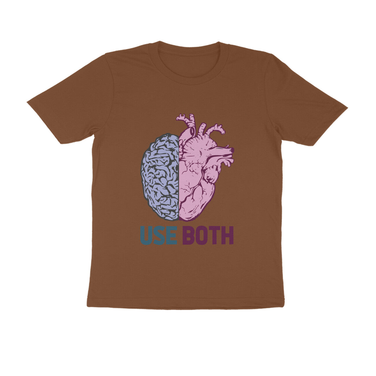 Half Sleeve Round Neck T-Shirt β Use Heart & Brain puraidoprints