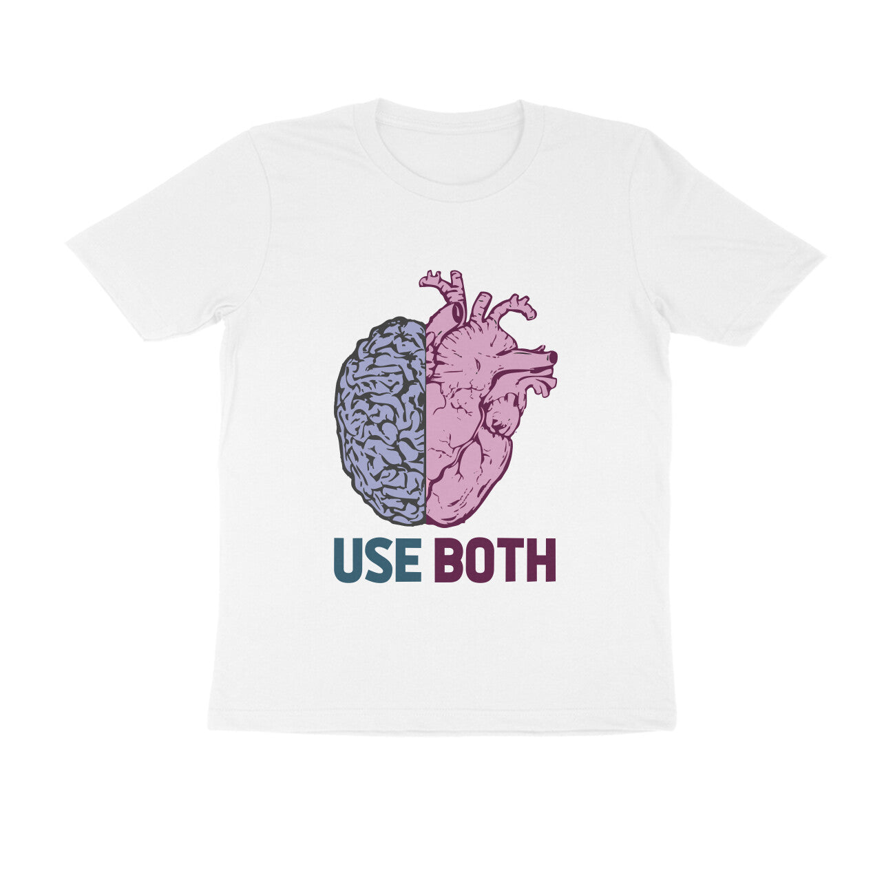 Half Sleeve Round Neck T-Shirt β Use Heart & Brain puraidoprints